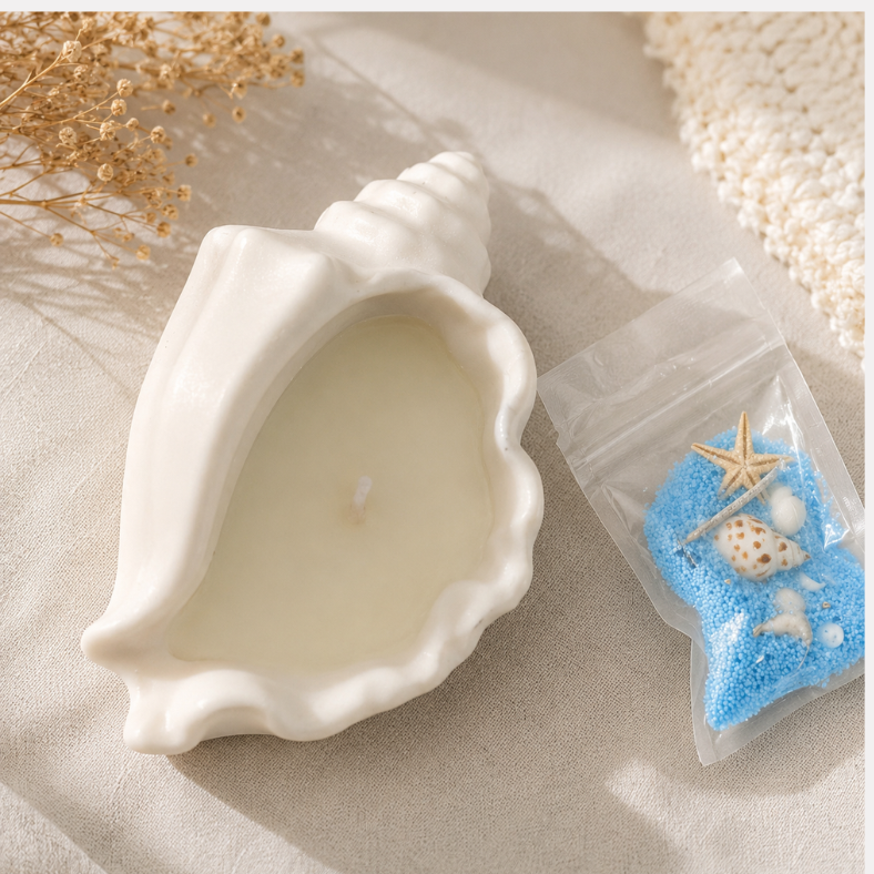 The Tidal Whisper Shell Candle
