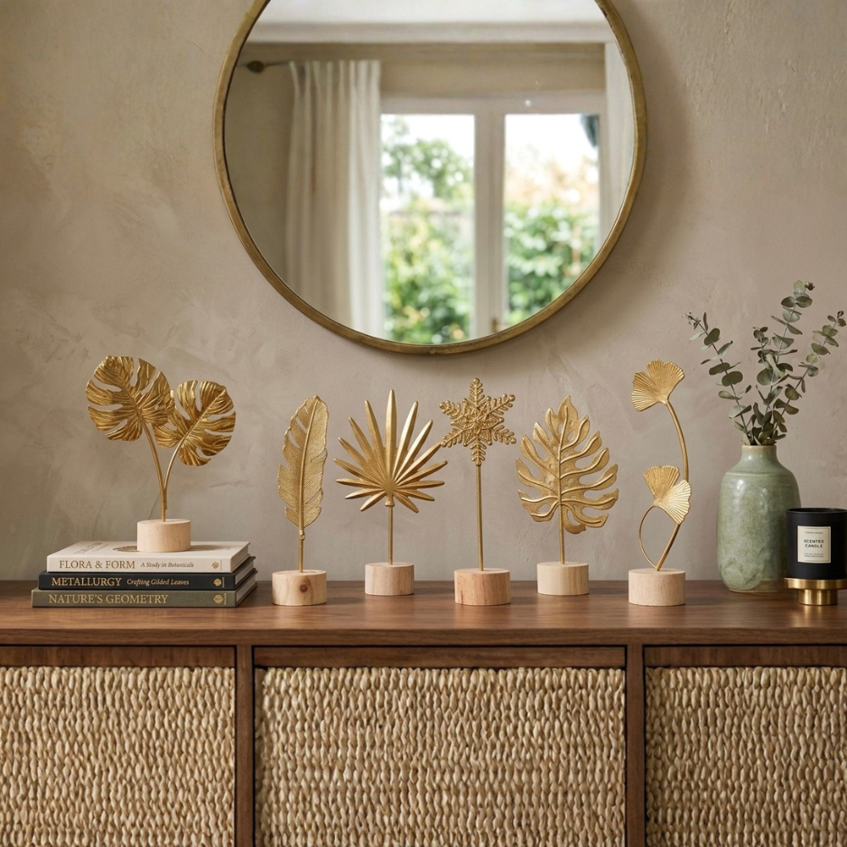 The Gilded Leaf Pedestal Collection - Set of 3