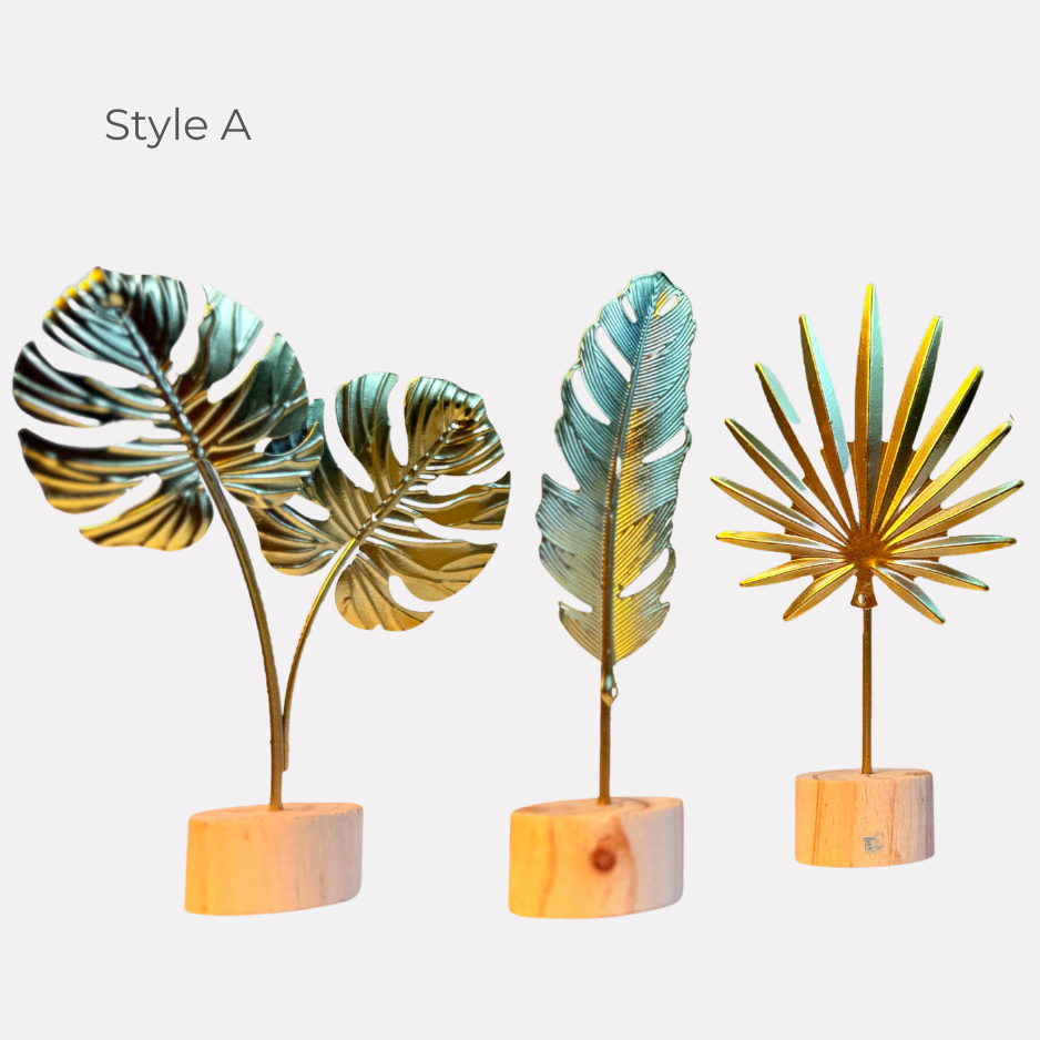 The Gilded Leaf Pedestal Collection - Set of 3