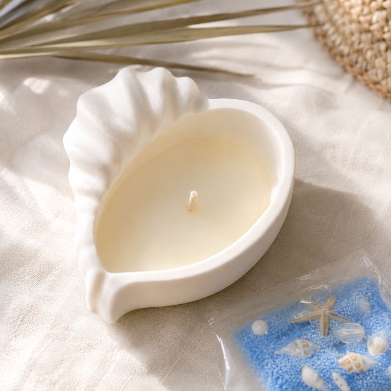 The Tidal Whisper Shell Candle