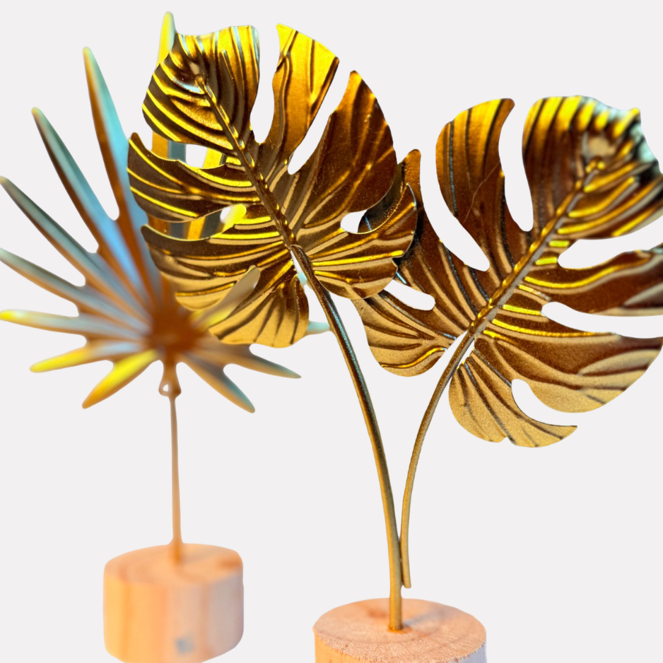 The Gilded Leaf Pedestal Collection - Set of 3